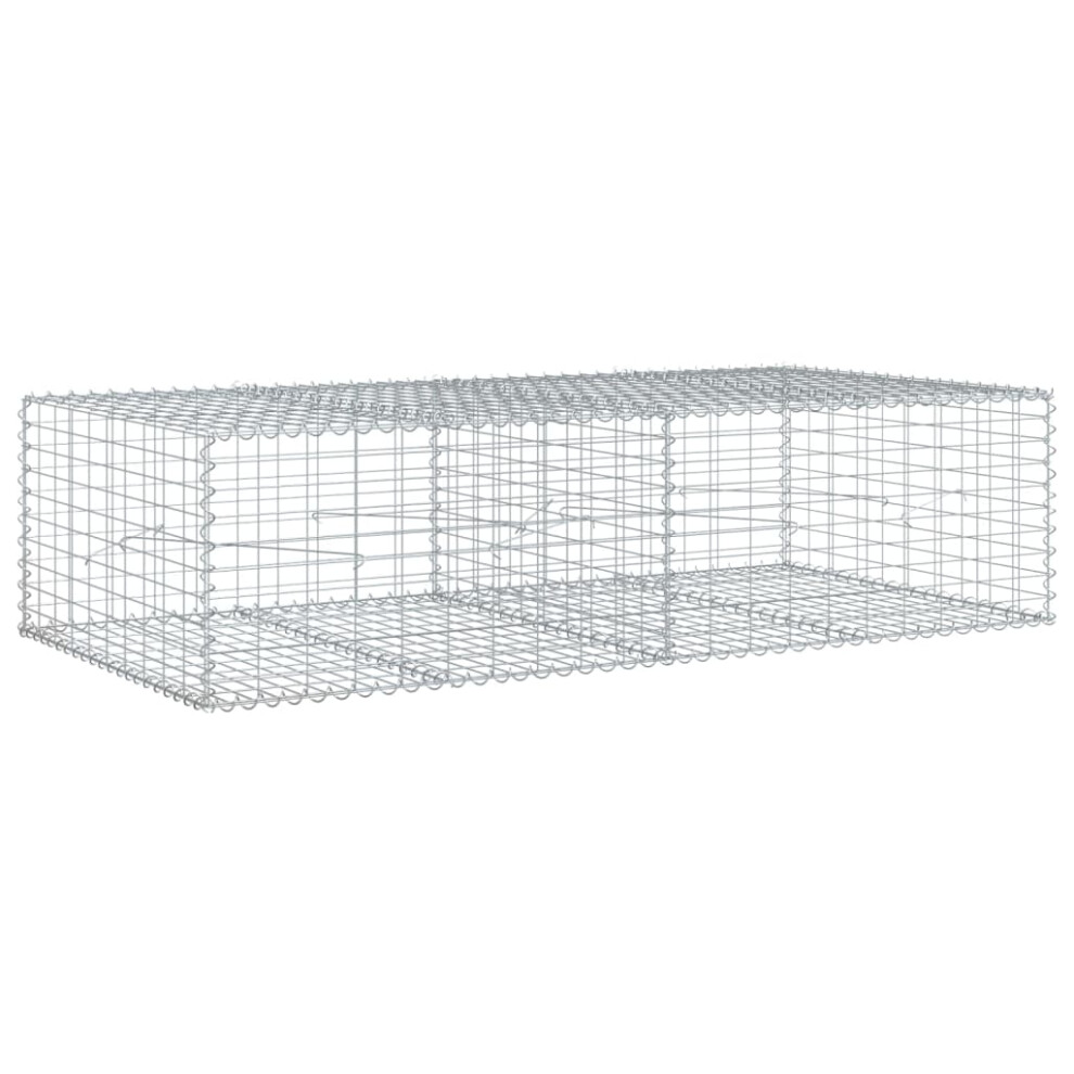 (200 x 100 x 50 cm) vidaXL Gabion Basket with Cover Gabion Raised Bed Gabion Cage Galvanised Iron