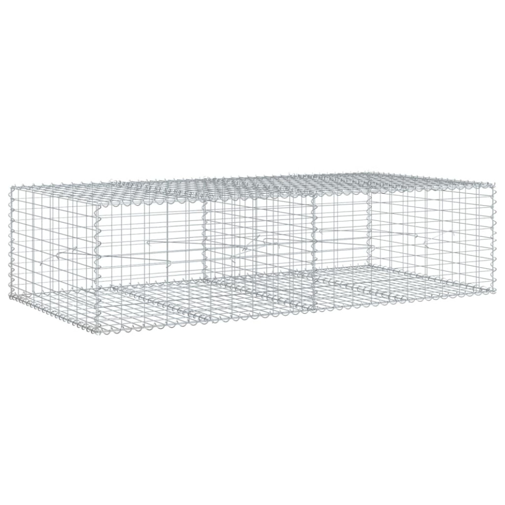 Vidaxl (200 X 100 X 50 Cm) Gabion Basket With Cover Gabion Raised Bed Gabion Cage Galvanised Iron