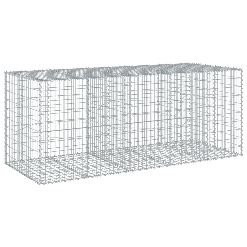 (250 x 100 x 100 cm) vidaXL Gabion Basket with Cover Gabion Raised Bed Gabion Cage Galvanised Iron