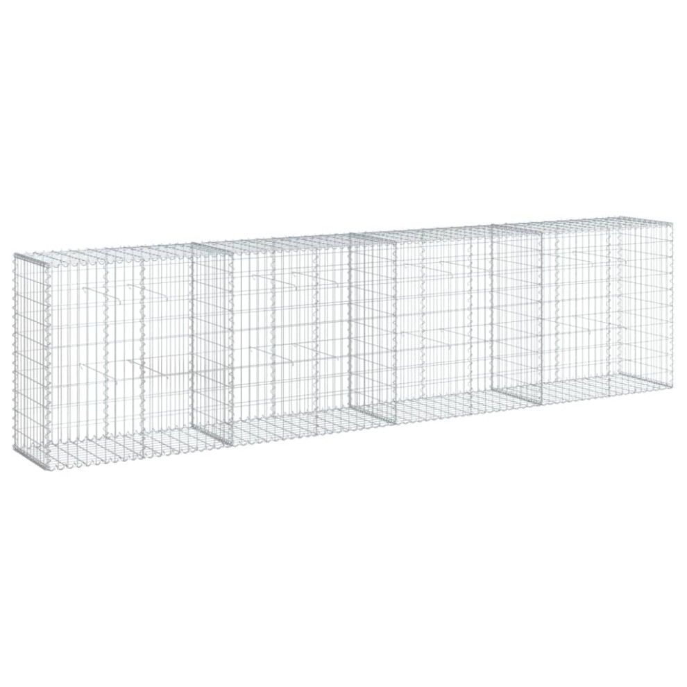 Vidaxl (400 X 50 X 100 Cm) Gabion Basket With Cover Gabion Raised Bed Gabion Cage Galvanised Iron