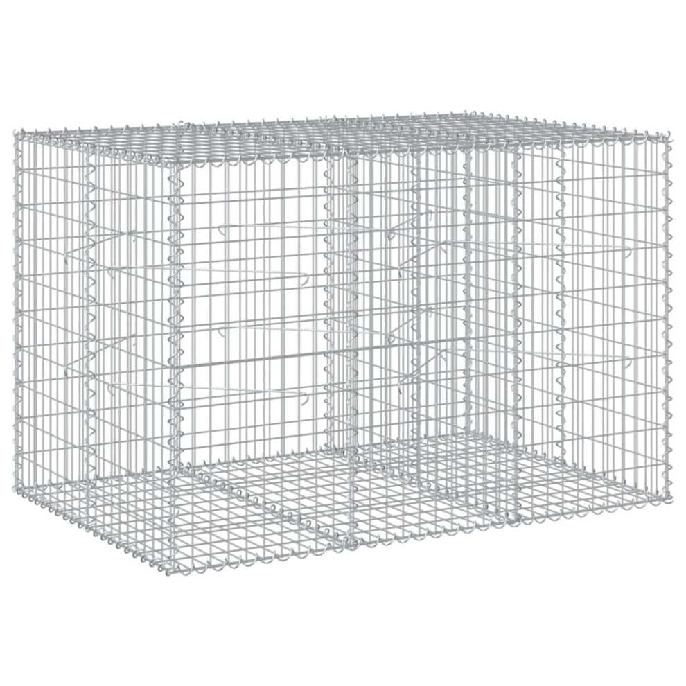 (150 x 100 x 100 cm) vidaXL Gabion Basket with Cover Gabion Raised Bed Gabion Cage Galvanised Iron