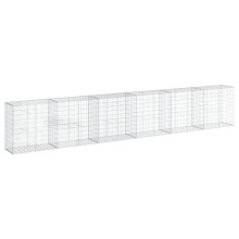 (600 x 50 x 100 cm) vidaXL Gabion Basket with Cover Gabion Raised Bed Gabion Cage Galvanised Iron