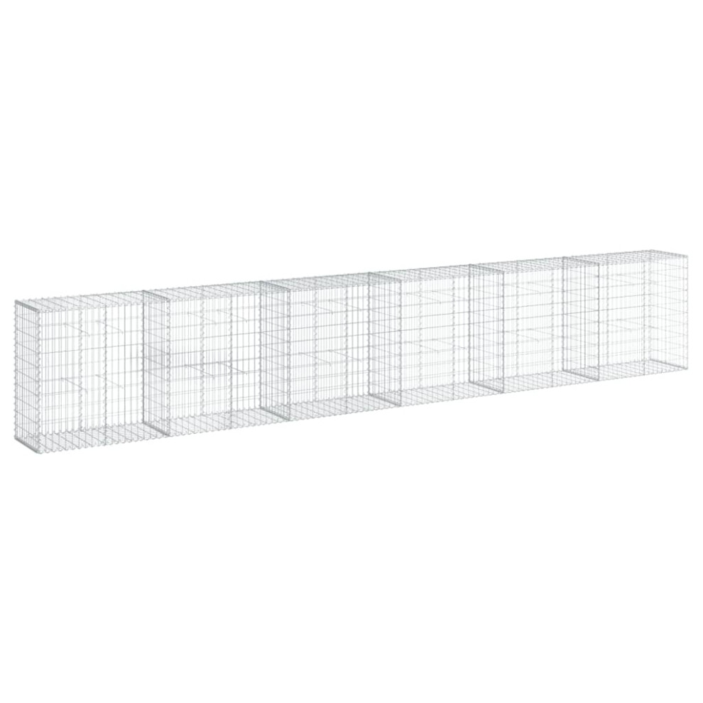 Vidaxl (600 X 50 X 100 Cm) Gabion Basket With Cover Gabion Raised Bed Gabion Cage Galvanised Iron
