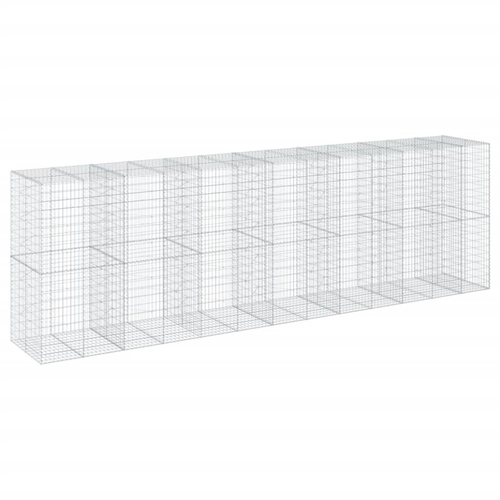 Vidaxl (650 X 100 X 200 Cm) Gabion Basket With Cover Gabion Raised Bed Gabion Cage Galvanised Iron