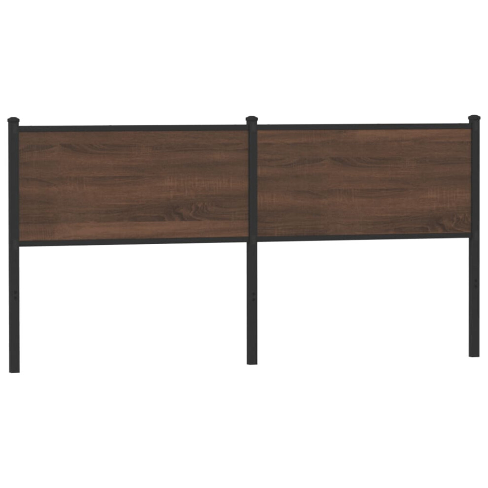 (brown oak, 180 cm) vidaXL Headboard Bedroom Bed Headboard Bed Header Engineered Wood and Steel