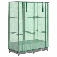vidaXL Hochbeet mit Gewächshaus-Aufsatz Rattan-Optik 80x40x123 cm