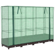 vidaXL Hochbeet mit Gewächshaus-Aufsatz Rattan-Optik 160x40x123 cm