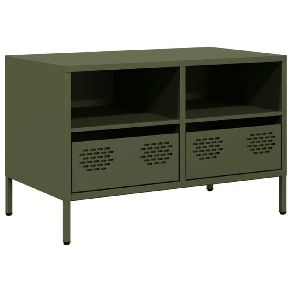 (olive green, 68 x 39 x 43.5 cm) vidaXL TV Cabinet TV Stand TV Unit Entertainment Centre Cold-rolled Steel