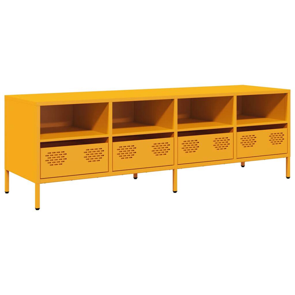Vidaxl (Mustard Yellow, 135 X 39 X 43.5 Cm) Tv Cabinet Tv Stand Tv Unit Entertainment Centre Cold-Rolled Steel