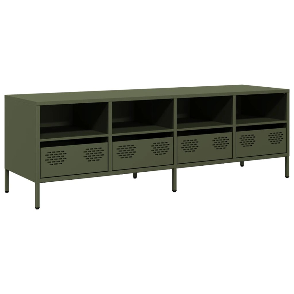 (olive green, 135 x 39 x 43.5 cm) vidaXL TV Cabinet TV Stand TV Unit Entertainment Centre Cold-rolled Steel