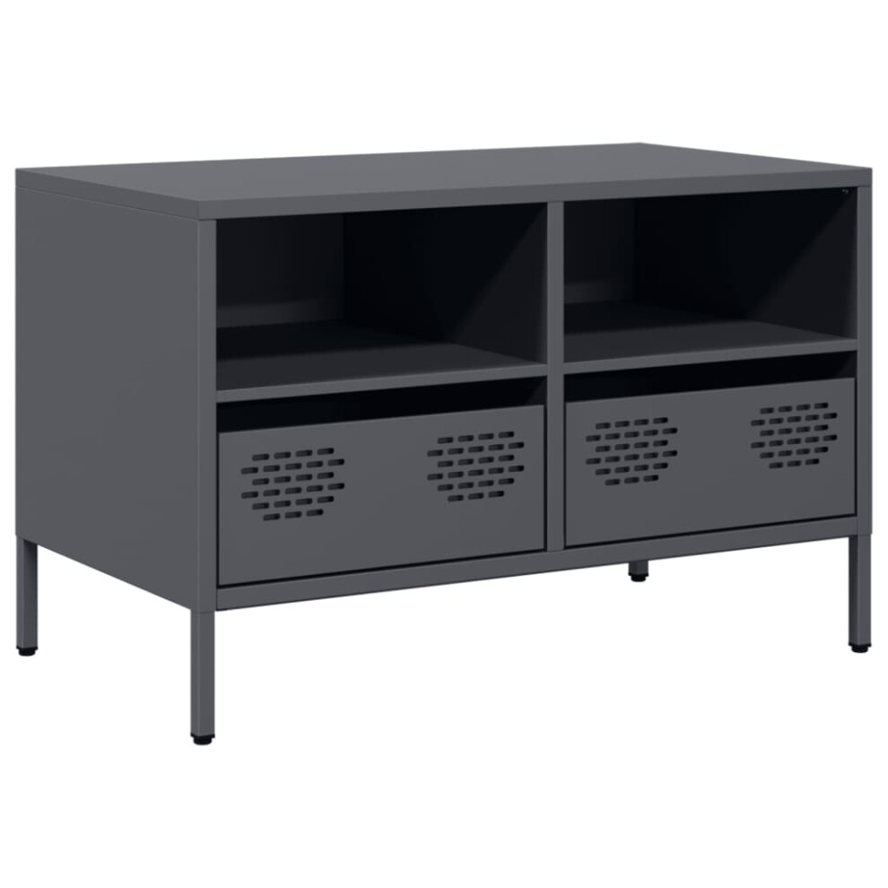Vidaxl (Anthracite, 68 X 39 X 43.5 Cm) Tv Cabinet Tv Stand Tv Unit Entertainment Centre Cold-Rolled Steel