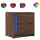 VidaXL (brown oak, 1 pcs) vidaXL Bedside Cabinet with LED Lights Nightstand Bed Table Engineered Wood 2