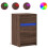 VidaXL (brown oak) vidaXL Bedside Cabinet with LED Lights Bed Side Table Engineered Wood 1
