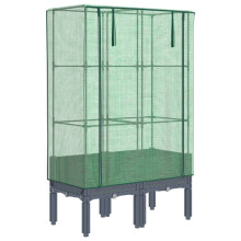 vidaXL Hochbeet mit Gewächshaus-Aufsatz Rattan-Optik 80x40x140 cm