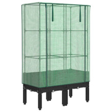 vidaXL Hochbeet mit Gewächshaus-Aufsatz Rattan-Optik 80x40x140 cm