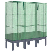vidaXL Hochbeet mit Gewächshaus-Aufsatz Rattan-Optik 120x40x140 cm