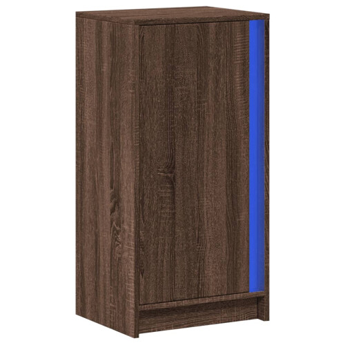 VidaXL (brown oak) vidaXL Sideboard with LED Side Cabinet Highboard Cupboard Engineered Wood 2