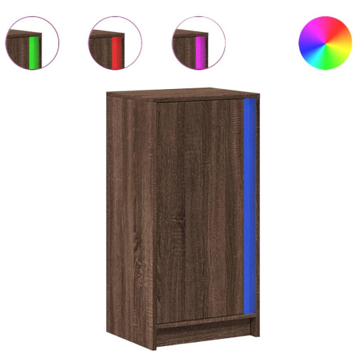 VidaXL (brown oak) vidaXL Sideboard with LED Side Cabinet Highboard Cupboard Engineered Wood