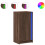 VidaXL (brown oak) vidaXL Sideboard with LED Side Cabinet Highboard Cupboard Engineered Wood 2