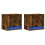 VidaXL (smoked oak, 2 pcs) vidaXL Wall-mounted Bedside Cabinets with LED Lights Bed Table Side Table 3