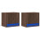 VidaXL (brown oak, 2 pcs) vidaXL Wall-mounted Bedside Cabinets with LED Lights Bed Table Side Table 3