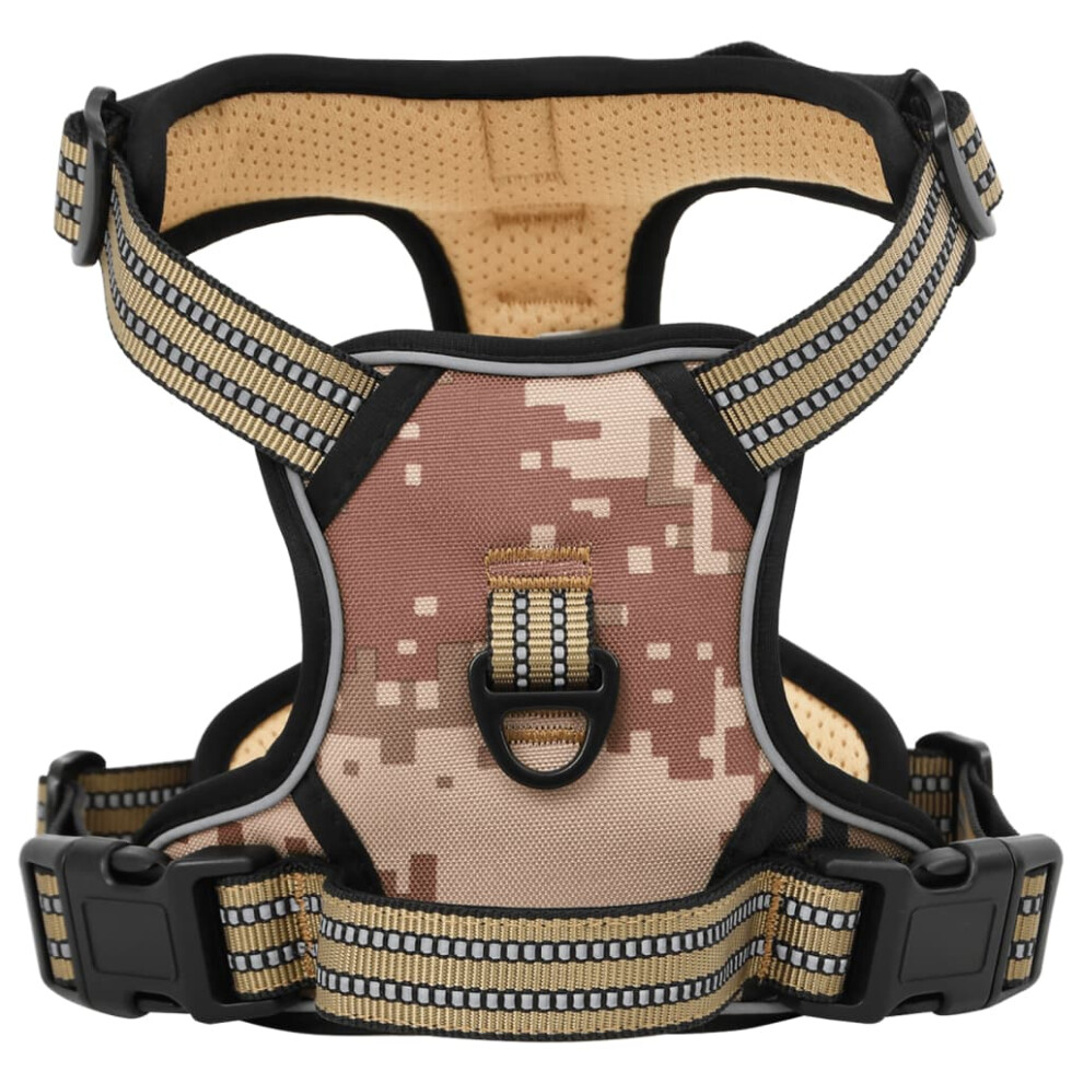 (camouflage brown, s) vidaXL Dog Harness with Reflective Stripes Adjustable Pet Dog Vest Pink XL