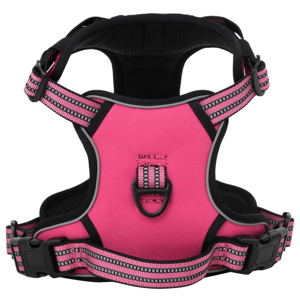 (pink, xl) vidaXL Dog Harness with Reflective Stripes Adjustable Pet Dog Vest Pink XL