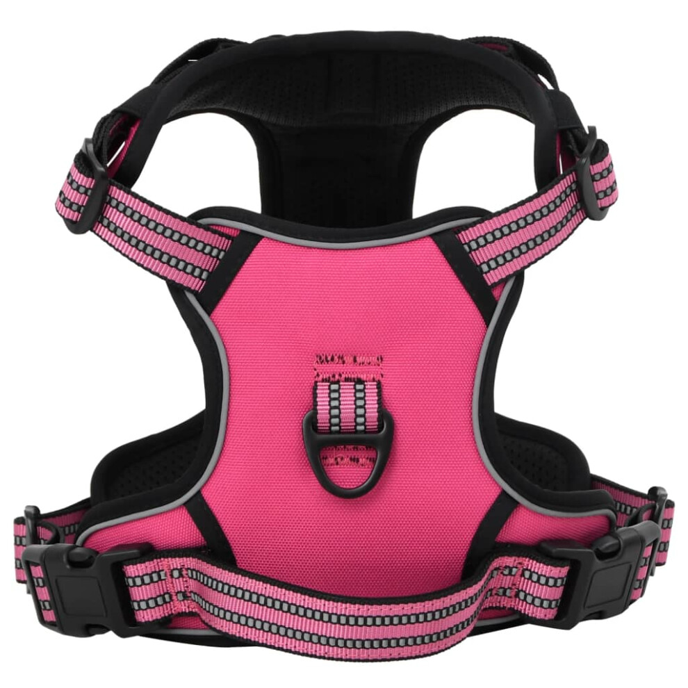 (pink, m) vidaXL Dog Harness with Reflective Stripes Adjustable Pet Dog Vest Pink XL