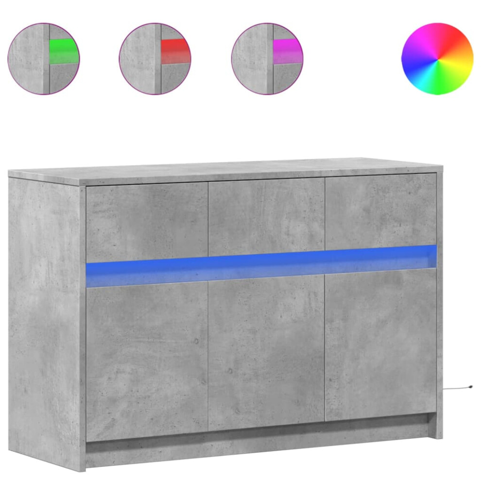 Vidaxl (Concrete Grey) Tv Cabinet With Led Tv Stand Media Unit Tv Unit Engineered Wood