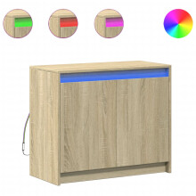 (sonoma oak) vidaXL Sideboard with LED Storage Cupboard Highboard Cabinet Engineered Wood