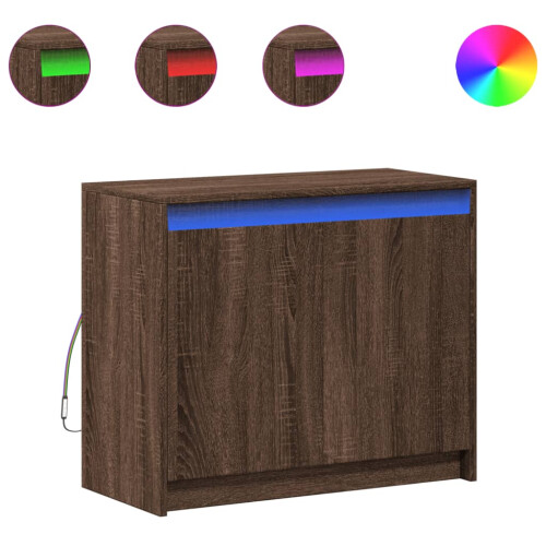 VidaXL (brown oak) vidaXL Sideboard with LED Storage Cupboard Highboard Cabinet Engineered Wood