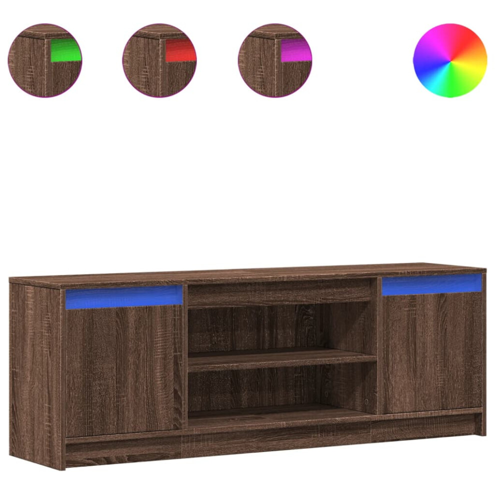 (brown oak, 139.5 x 34 x 50 cm) vidaXL TV Cabinet with LED TV Stand TV Unit Media Cabinet Engineered Wood