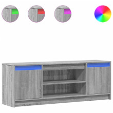 (grey sonoma, 139.5 x 34 x 50 cm) vidaXL TV Cabinet with LED TV Stand TV Unit Media Cabinet Engineered Wood