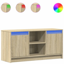(sonoma oak, 100 x 34 x 50 cm) vidaXL TV Cabinet with LED TV Stand TV Unit Media Cabinet Engineered Wood