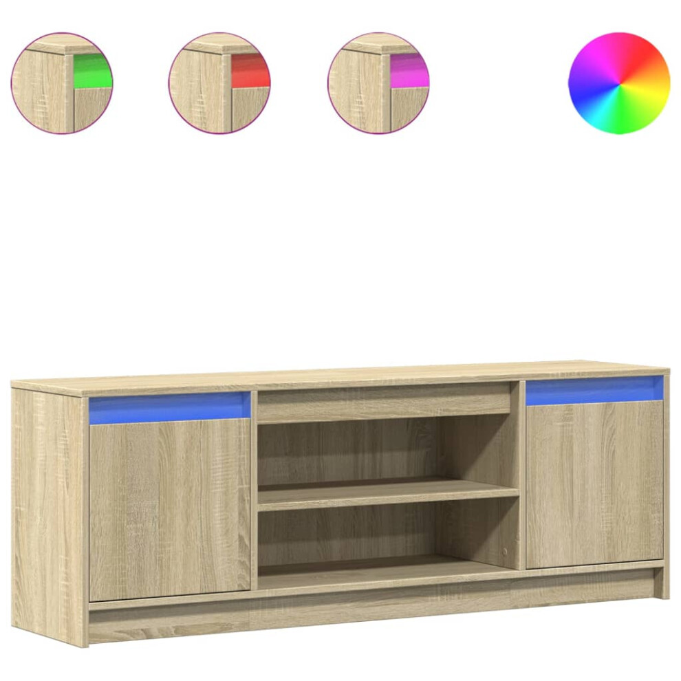 Vidaxl (Sonoma Oak, 139.5 X 34 X 50 Cm) Tv Cabinet With Led Tv Stand Tv Unit Media Cabinet Engineered Wood