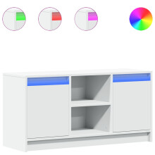 vidaXL TV-Schrank mit LED-Beleuchtung Weiß 100x34x50 cm Holzwerkstoff
