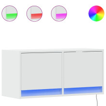 (white, 80 x 31 x 38 cm) vidaXL TV Wall Cabinet with LED Floating TV Wall Unit Floating TV Cabinet