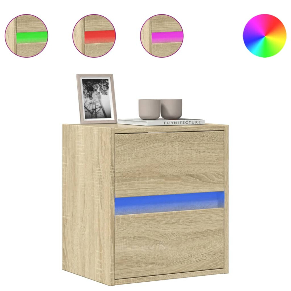 Vidaxl (Sonoma Oak, 41 X 31 X 45 Cm/ 1 Pcs) Tv Wall Cabinet With Led Lights Tv Unit Wall Mounted Cabinet