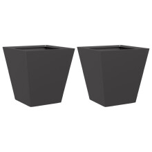 vidaXL Pflanzkübel 2 Stk. Schwarz 30x30x30 Stahl
