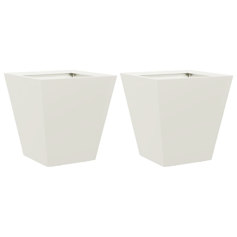 (white, 30 x 30 x 30 cm/ 2 pcs) vidaXL Garden Planters Outdoor Flower Pot Patio Raised Bed Planter Box Steel