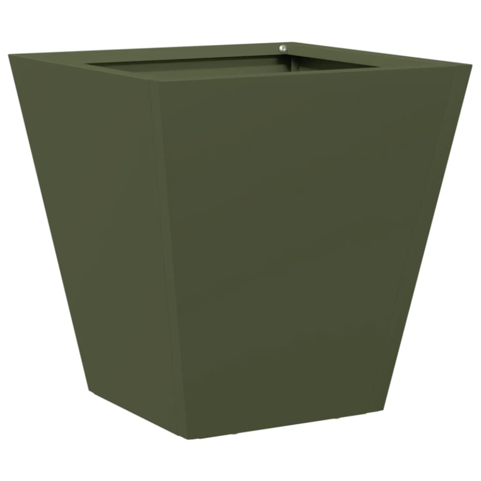 Vidaxl (Olive Green, 30 X 30 X 30 Cm/ 1 Pcs) Garden Planters Outdoor Flower Pot Patio Raised Bed Planter Box Steel