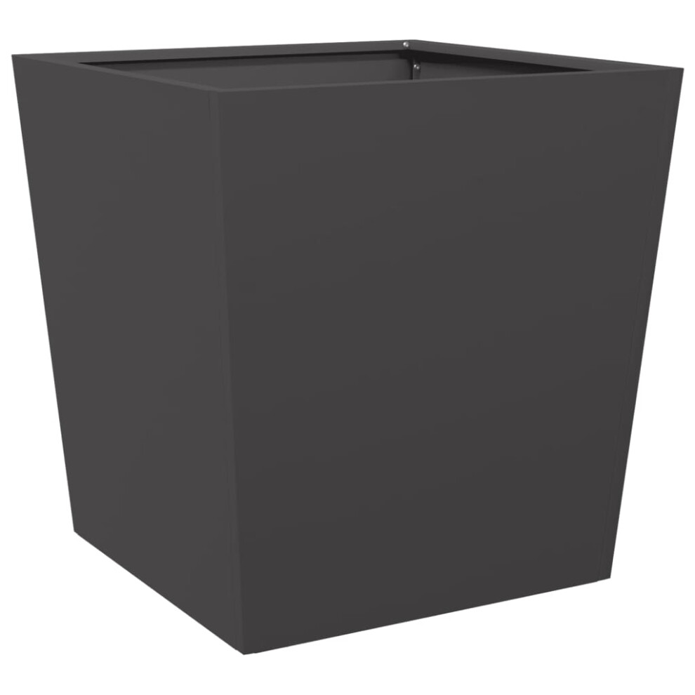 Vidaxl (Black, 50 X 50 X 50 Cm/ 1 Pcs) Garden Planters Outdoor Flower Pot Patio Raised Bed Planter Box Steel