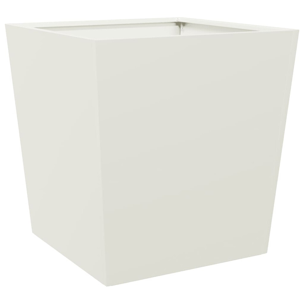 Vidaxl (White, 50 X 50 X 50 Cm/ 1 Pcs) Garden Planters Outdoor Flower Pot Patio Raised Bed Planter Box Steel