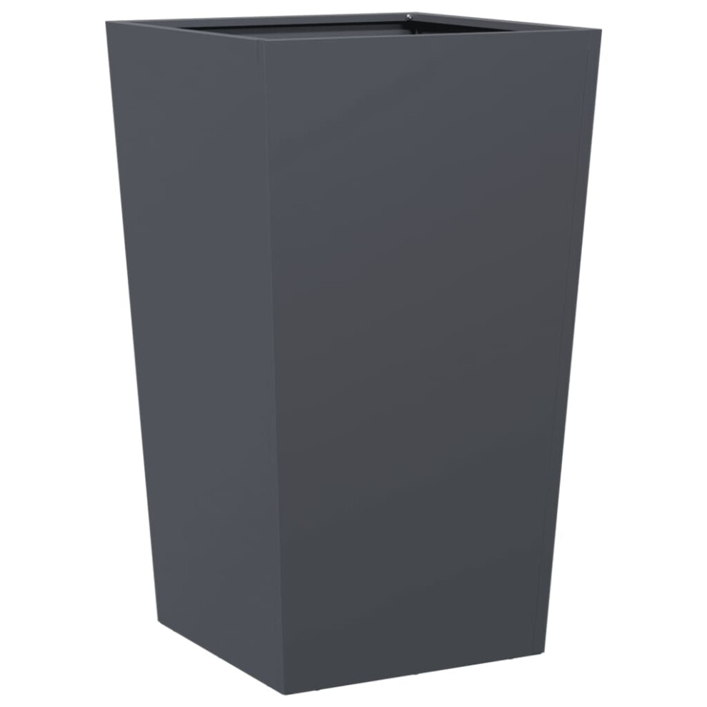 Vidaxl (Anthracite, 45 X 45 X 75 Cm/ 1 Pcs) Garden Planters Outdoor Flower Pot Patio Raised Bed Planter Box Steel