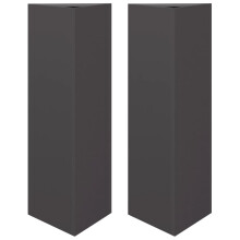 (black, 30 x 26 x 75 cm/ 2 pcs) vidaXL Garden Planters Outdoor Flower Pot Patio Planter Box Triangular Steel