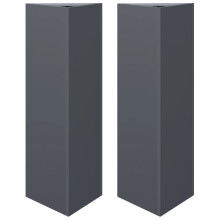 (anthracite, 30 x 26 x 75 cm/ 2 pcs) vidaXL Garden Planters Outdoor Flower Pot Patio Planter Box Triangular Steel