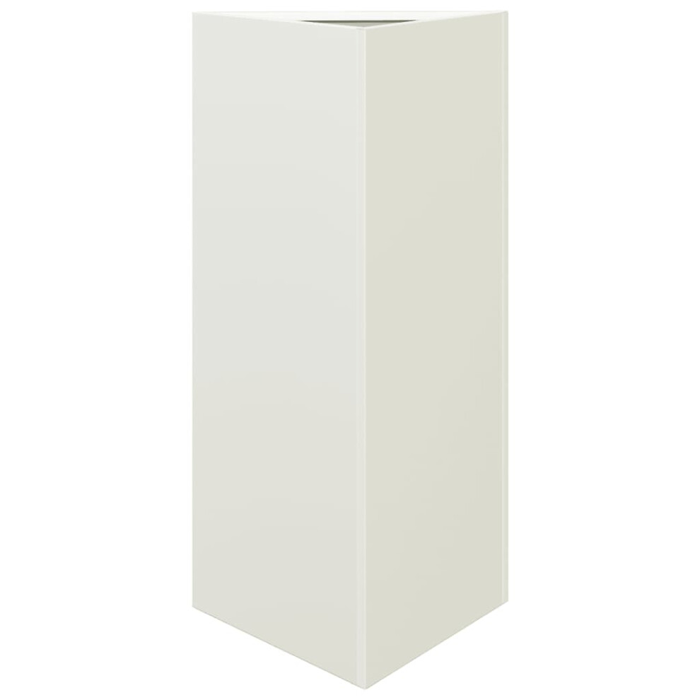 Vidaxl (White, 40 X 34.5 X 70 Cm/ 1 Pcs) Garden Planters Outdoor Flower Pot Patio Planter Box Triangular Steel