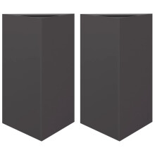 (black, 50 x 43 x 75 cm/ 2 pcs) vidaXL Garden Planters Outdoor Flower Pot Patio Planter Box Triangular Steel