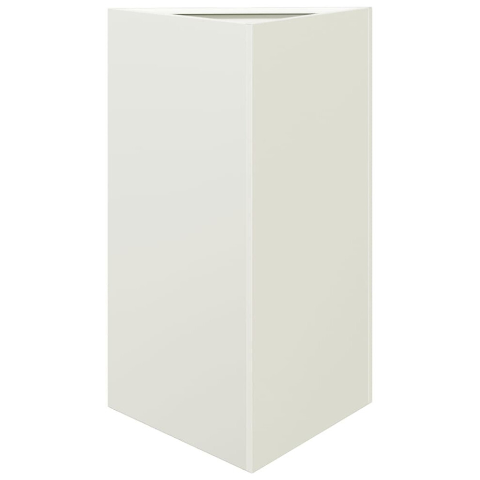 Vidaxl (White, 50 X 43 X 75 Cm/ 1 Pcs) Garden Planters Outdoor Flower Pot Patio Planter Box Triangular Steel