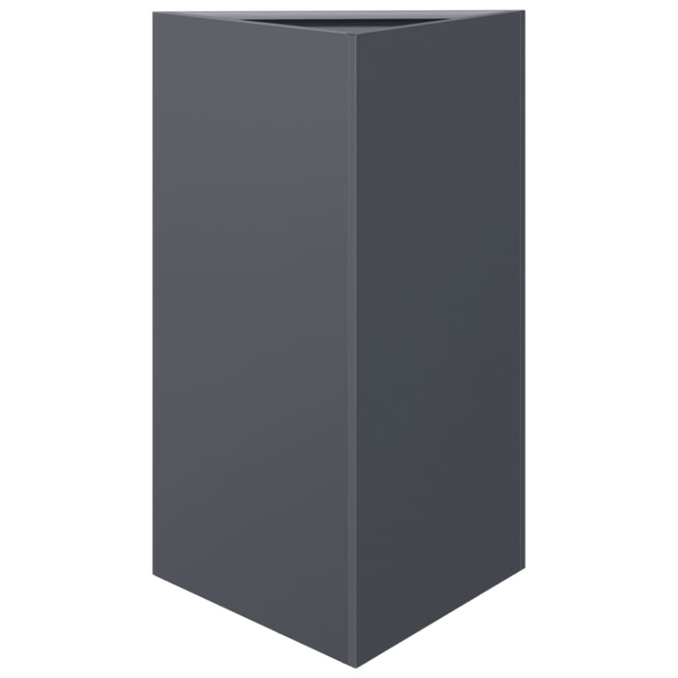 Vidaxl (, 50 X 43 X 75 Cm/ 1 Pcs) Garden Planters Outdoor Flower Pot Patio Planter Box Triangular Steel Anthracite
